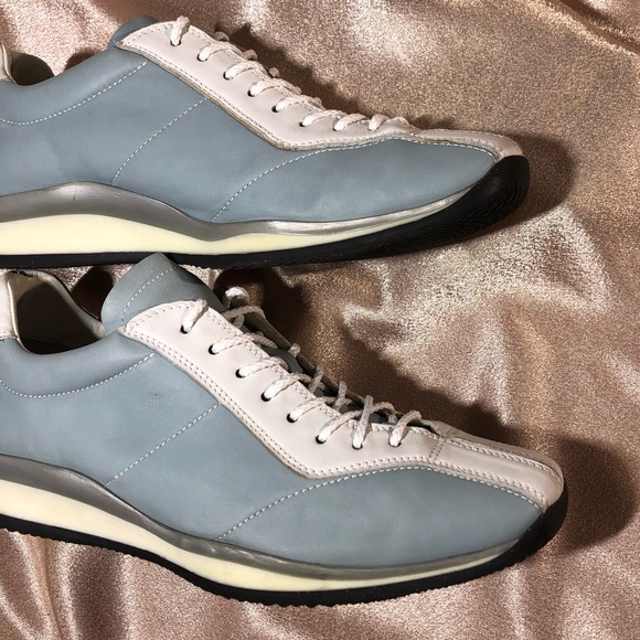 PRADA leather women sneakers shoes blue white 9 - Picture 9 of 15